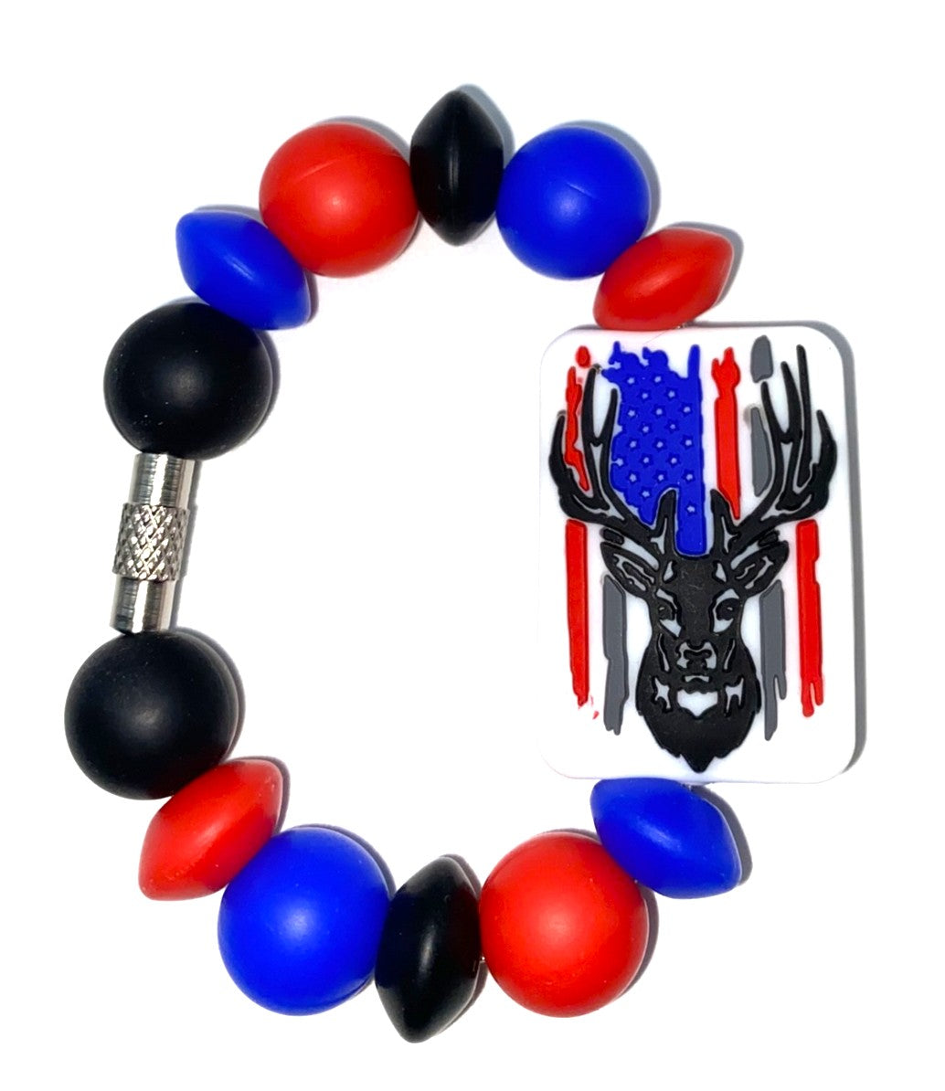American Flag Deer Stanley Tumbler Cup Handle Charm