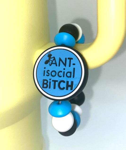 Anti Social Bitch Stanley Tumbler Cup Handle Charm