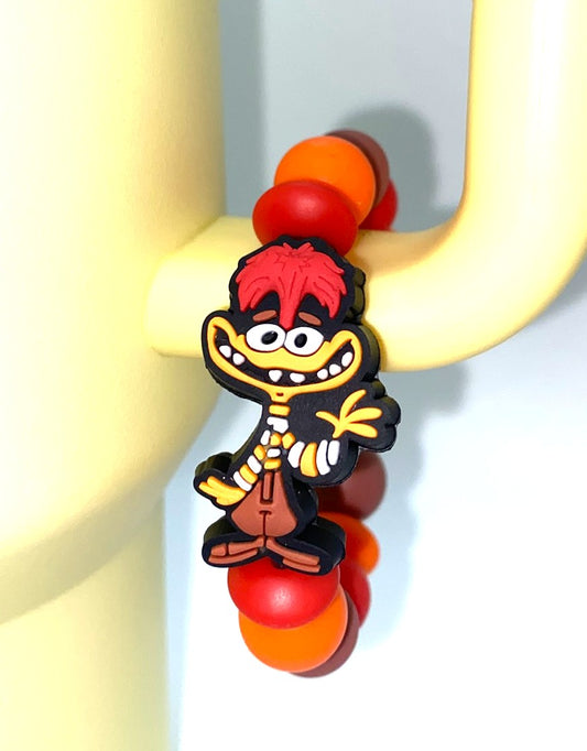 Anxious Cartoon Girl Stanley Tumbler Cup Handle Charm