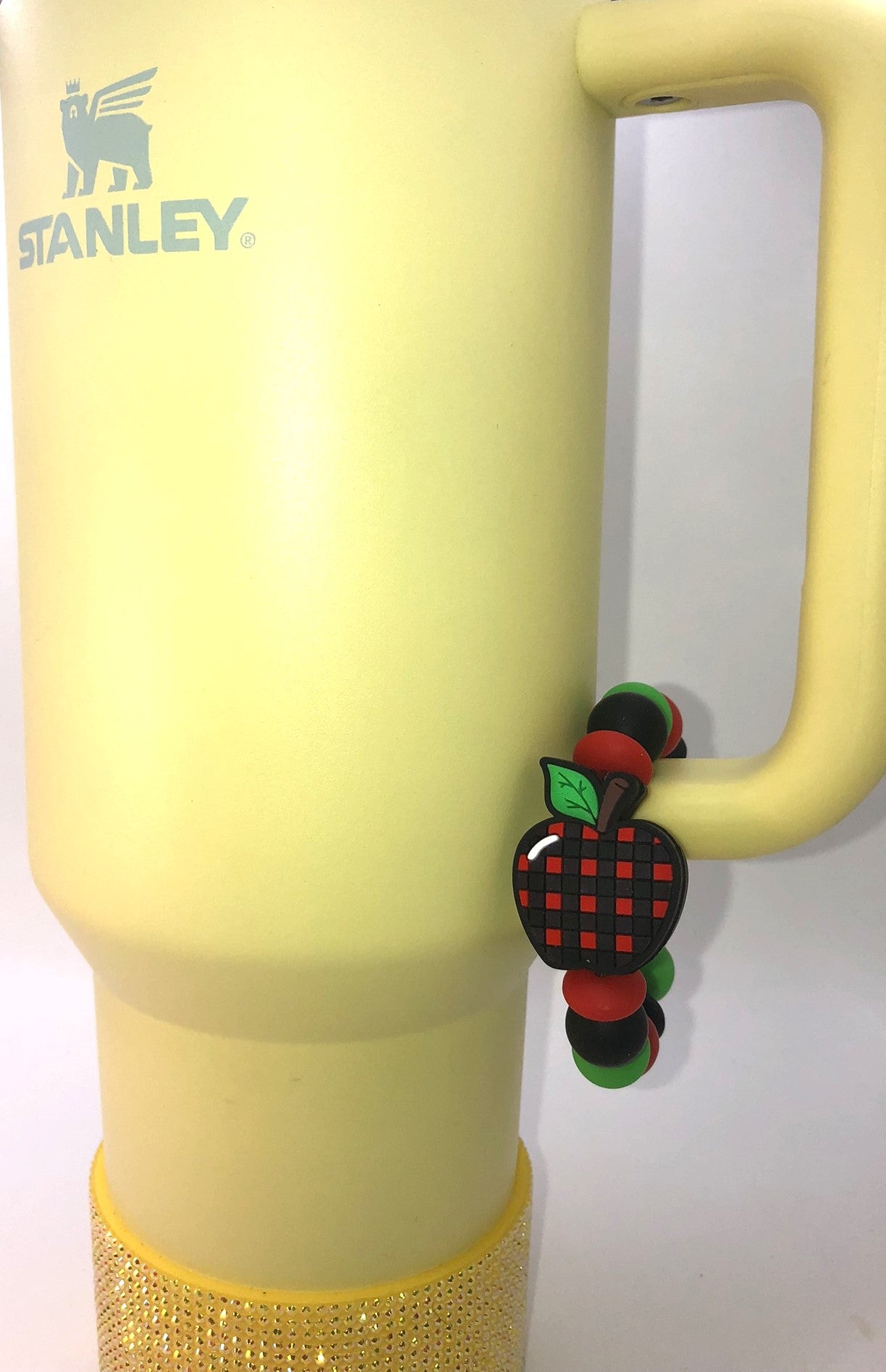 Red Buffalo Plaid Checkered Apple Stanley Tumbler Cup Handle Charm
