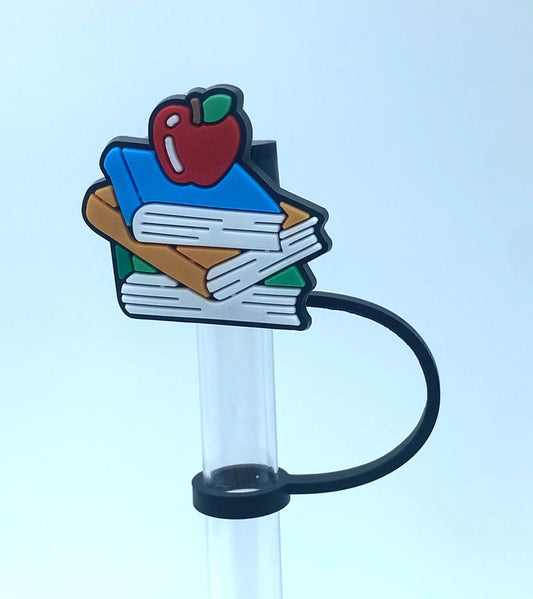 Apple On Books Teacher Straw Topper