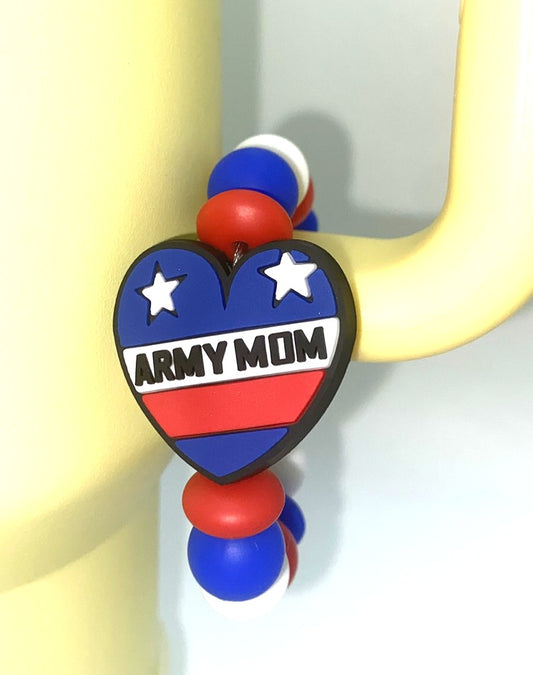 Army Mom Heart Military Branch Stanley Tumbler Cup Handle Charm