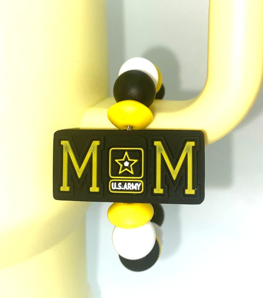 Army Mom Rectangle Military Branch Stanley Tumbler Cup Handle Charm