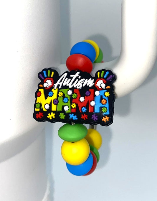 Autism Mama Puzzle Stanley Tumbler Cup Handle Charm