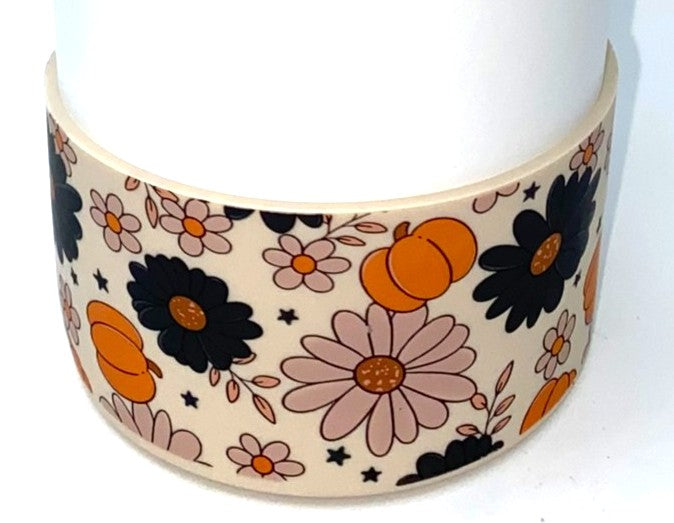 Autumn Noir Pumpkins & Flowers Stanley Tumbler Boot Sleeve #198