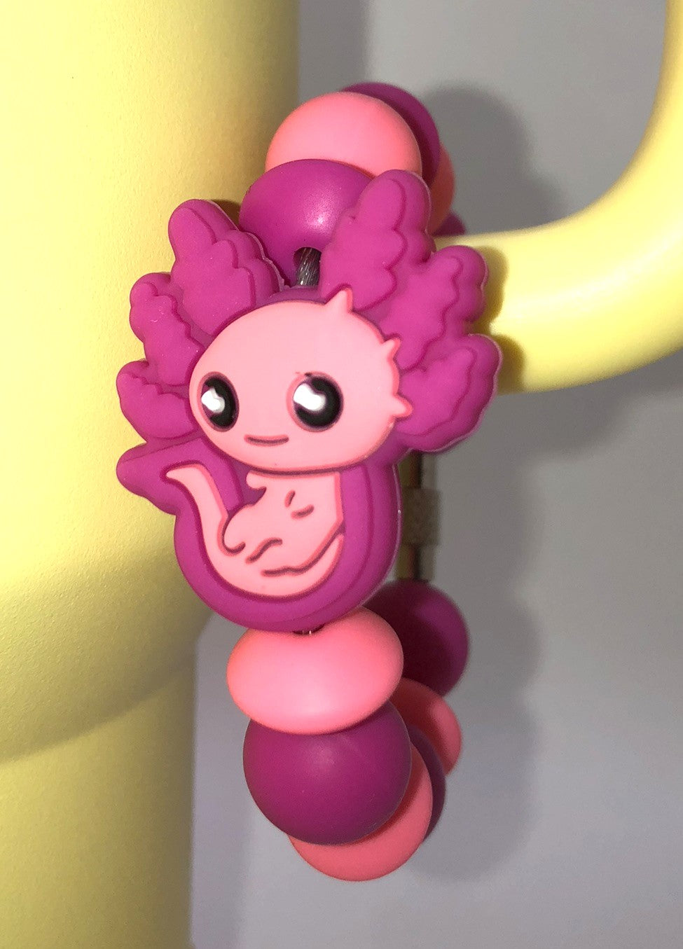 Pink Axolotl Stanley Tumbler Cup Handle Charm