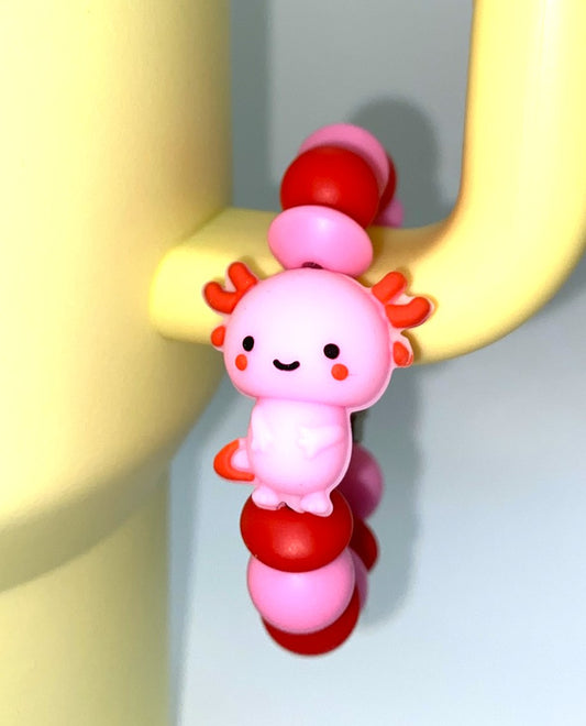 Pink 3D Axolotl Stanley Tumbler Cup Handle Charm