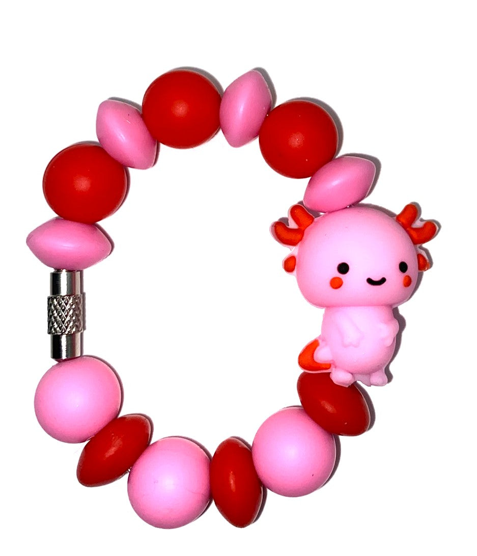Pink 3D Axolotl Stanley Tumbler Cup Handle Charm