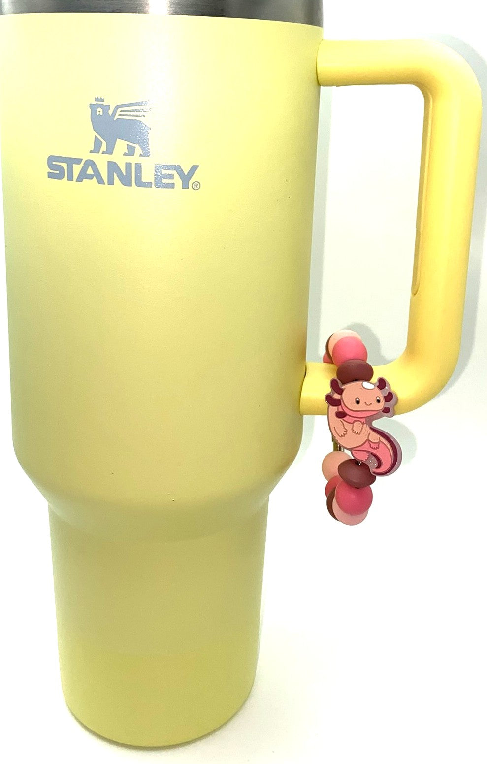 Pink Glitter Axel the Axolotl Stanley Tumbler Cup Handle Charm