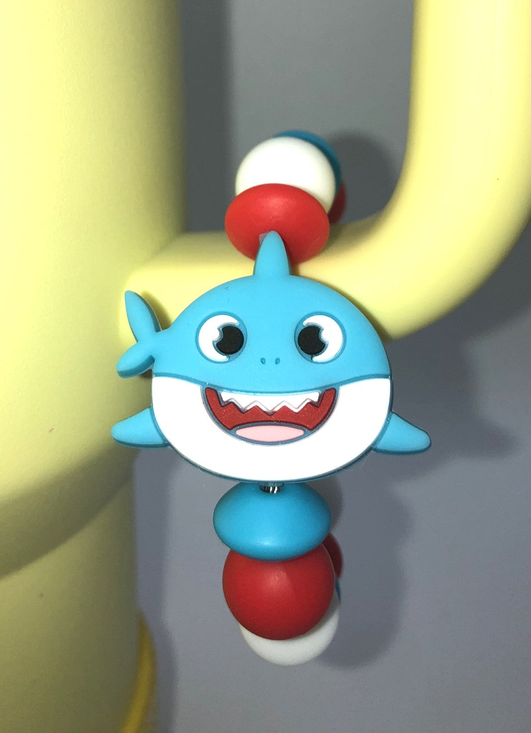 Cute Blue Baby Shark Stanley Tumbler Cup Handle Charm