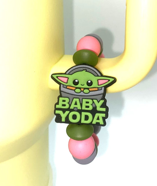 Baby Green Star Alien In Pod w/Name Space Wars Stanley Tumbler Cup Handle Charm