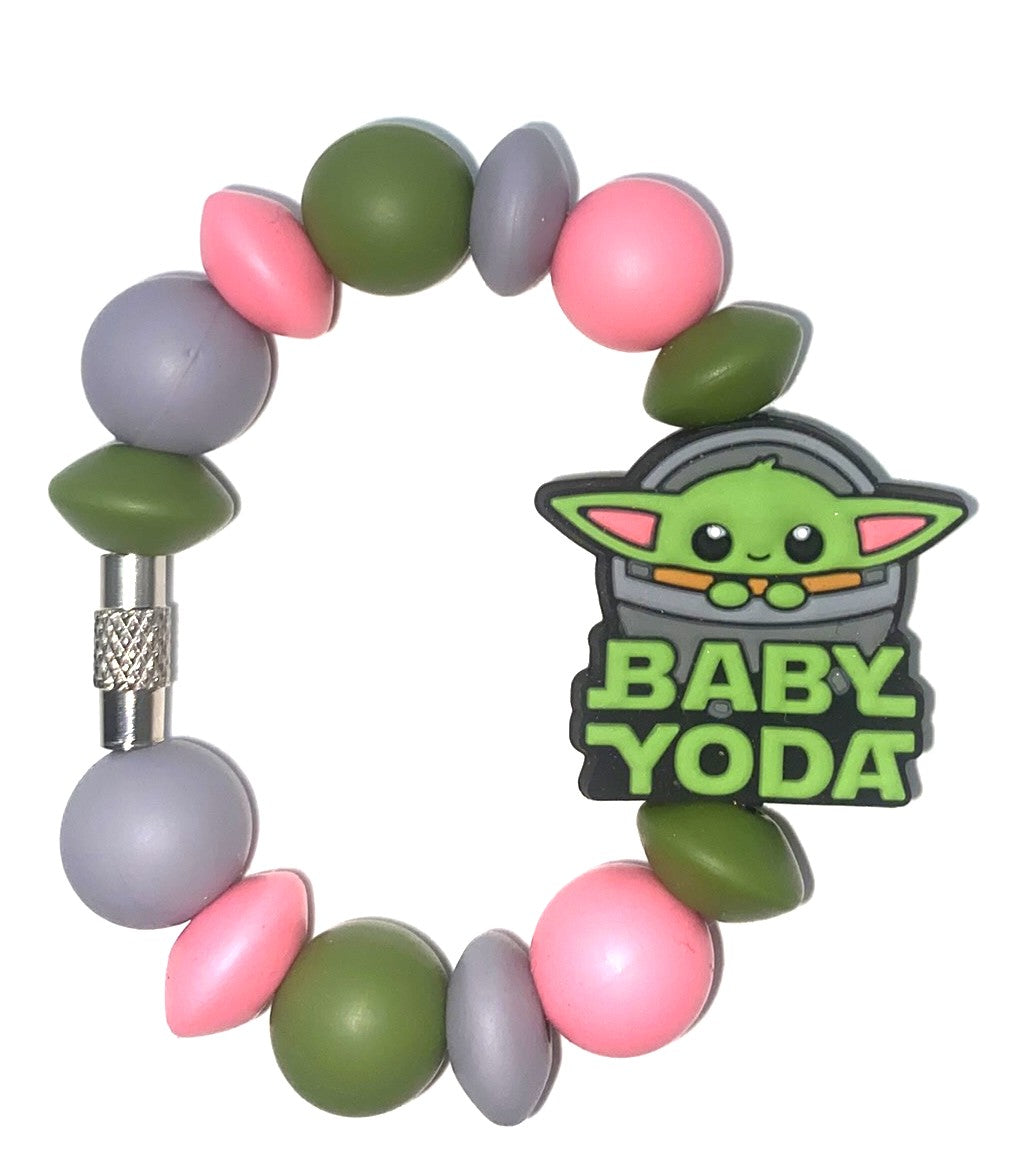 Baby Green Star Alien In Pod w/Name Space Wars Stanley Tumbler Cup Handle Charm