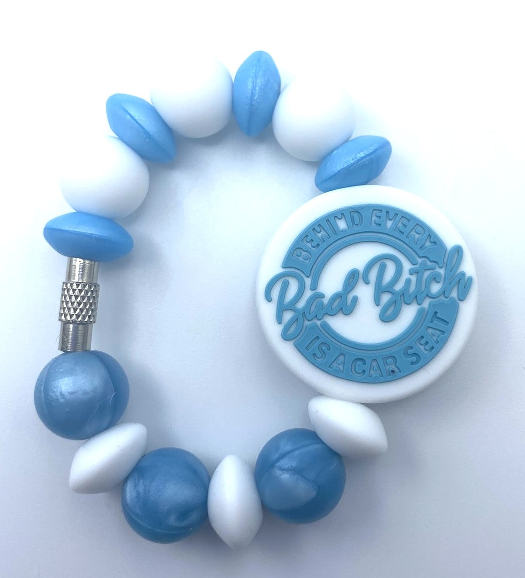 Behind Every Bad Bitch Is A Car Seat Blue Stanley Tumbler Cup Handle Charm
