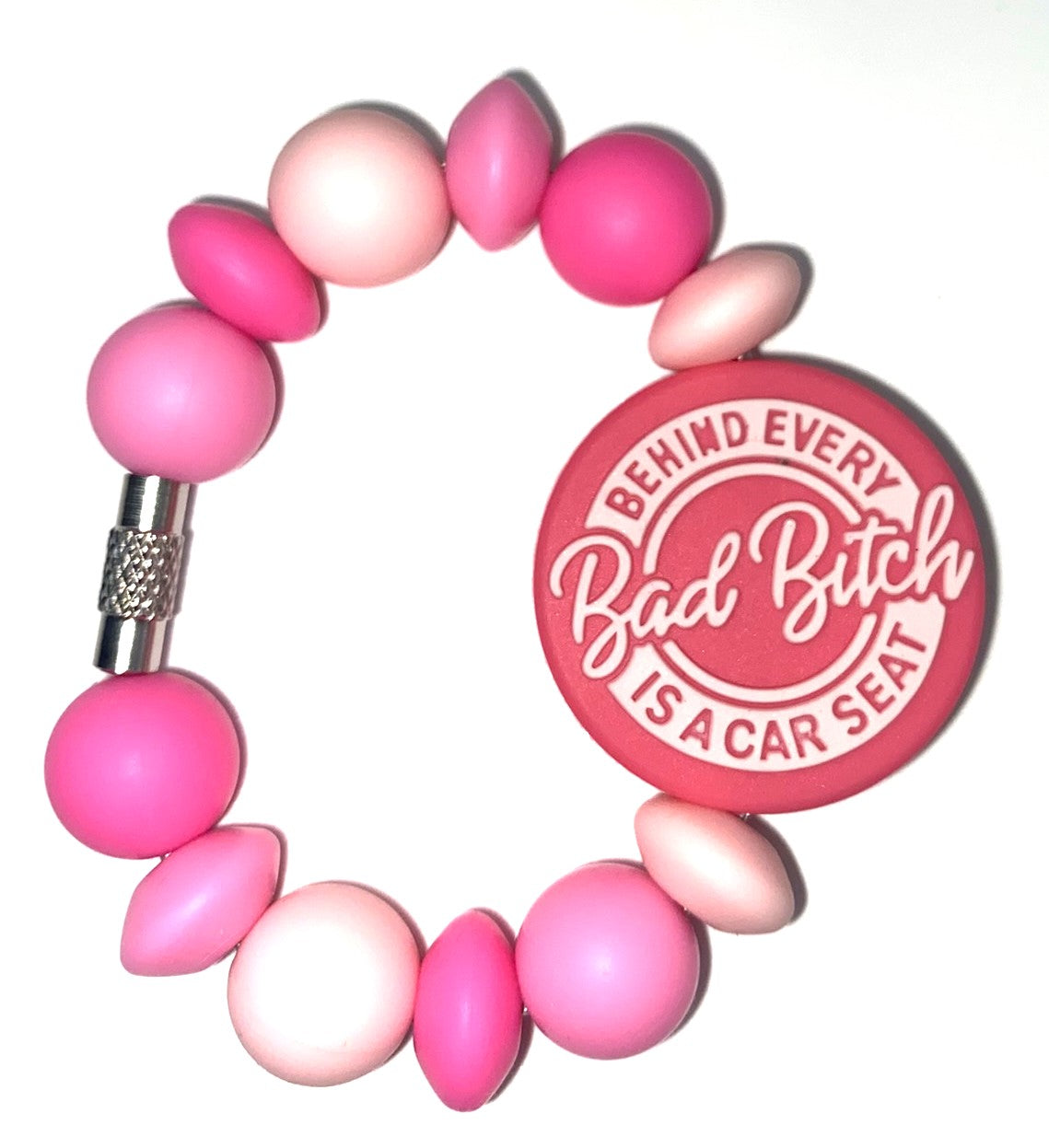 Behind Every Bad Bitch Is A Car Seat Pink Stanley Tumbler Cup Handle Charm