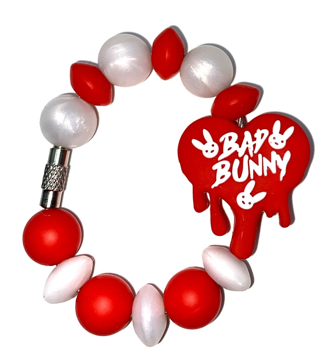 Bad Bunny Heart Stanley Tumbler Cup Handle Charm