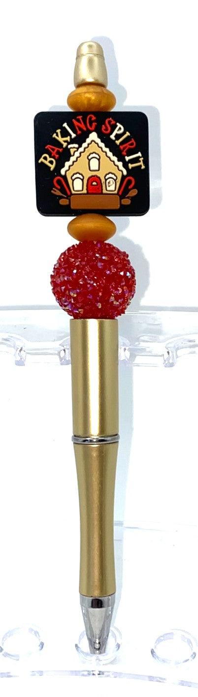 Baking Spirit Gingerbread House Beaded Pen