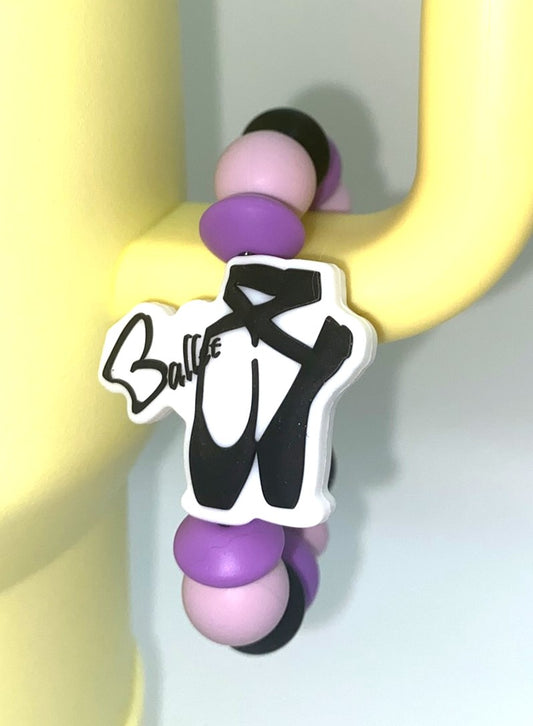 Ballet Shoes Black Stanley Tumbler Cup Handle Charm