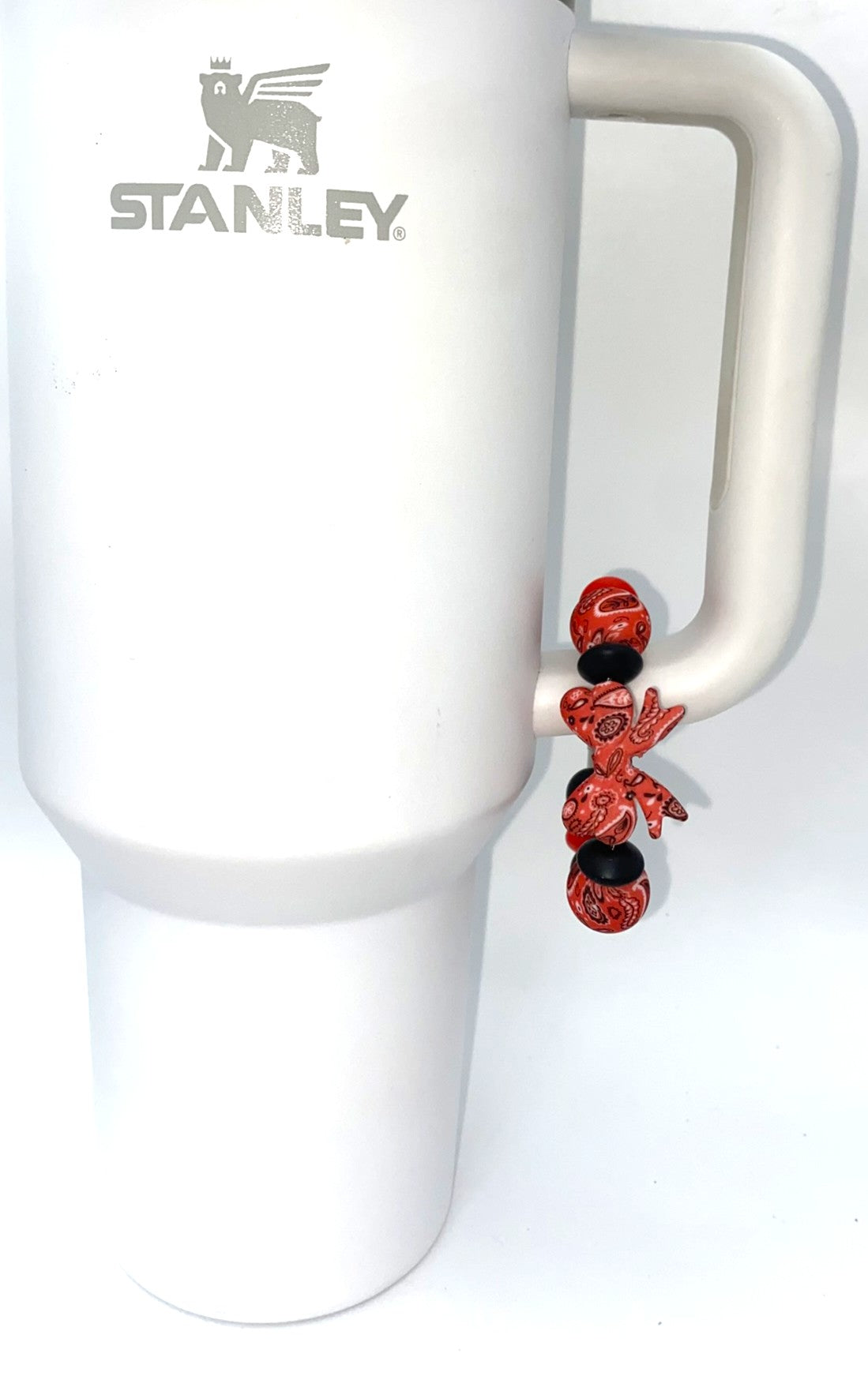 Red Bandana Coquette Bow Stanley Tumbler Cup Handle Charm