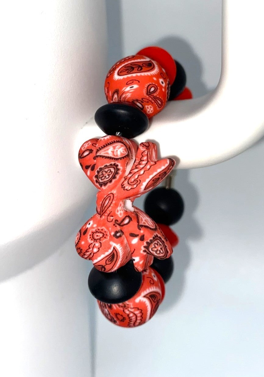 Red Bandana Coquette Bow Stanley Tumbler Cup Handle Charm