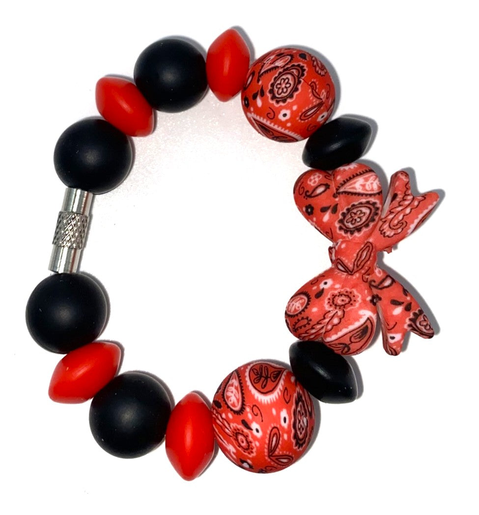 Red Bandana Coquette Bow Stanley Tumbler Cup Handle Charm