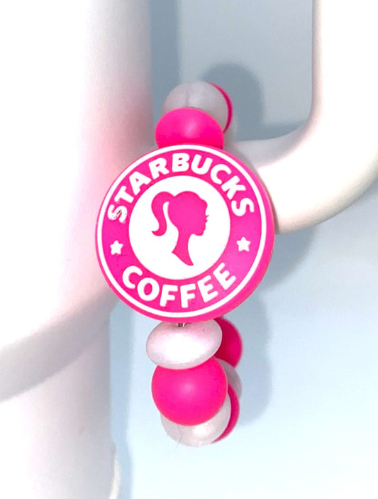 Pink Malibu Girl Plastic Doll Star Coffee Stanley Tumbler Cup Handle Charm