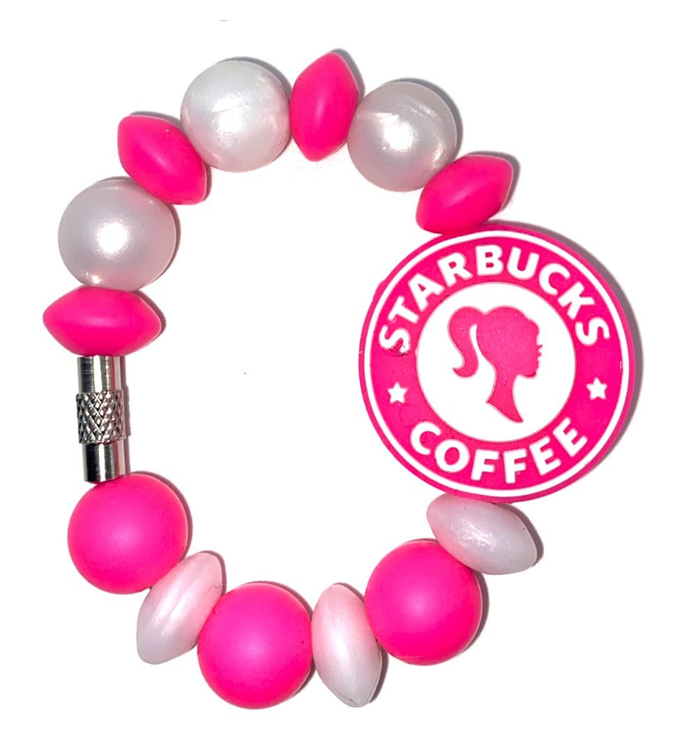 Pink Malibu Girl Plastic Doll Star Coffee Stanley Tumbler Cup Handle Charm