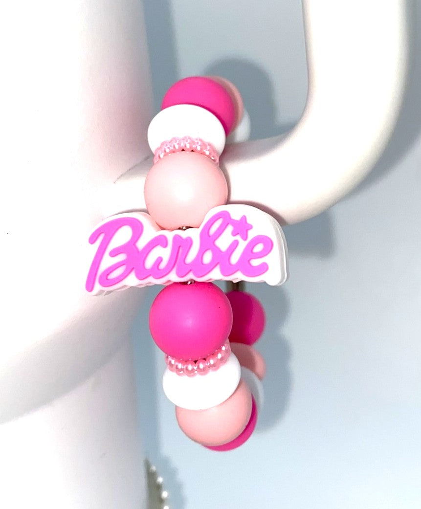 Pink Malibu Girl Plastic Doll Name Stanley Tumbler Cup Handle Charm