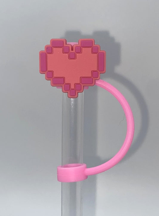 Pixel Heart Malibu Girl Plastic Doll Stanley Tumbler Cup Straw Topper