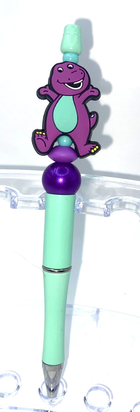 Barney Purple Cartoon Dinosaur Beaded Pen