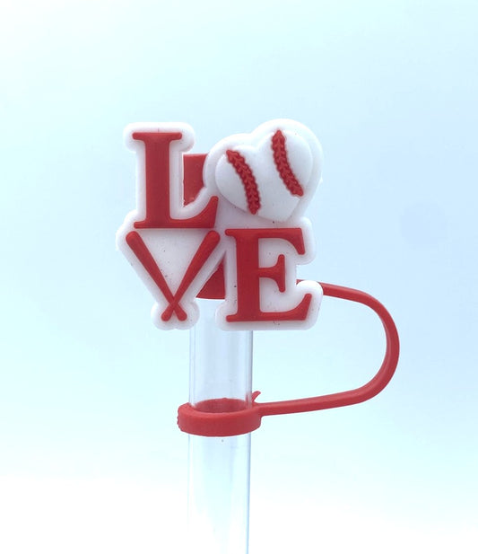 Baseball LOVE Sports Straw Topper