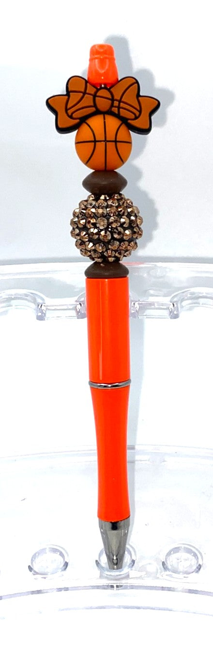 Basketball Bow Beaded Pen