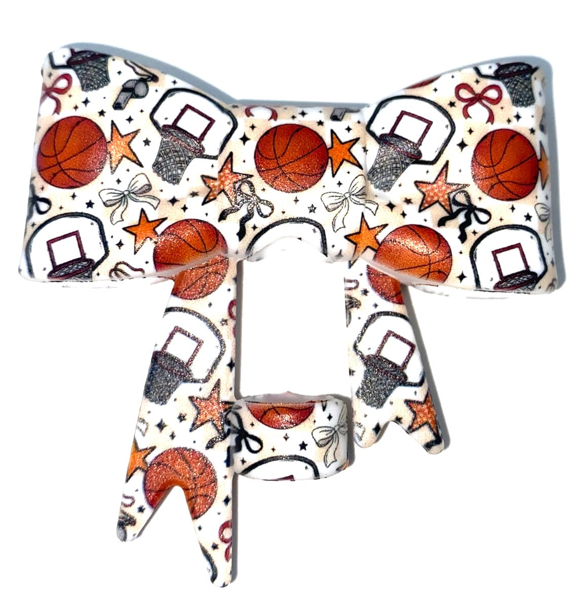 Basketball Bow Straw Topper