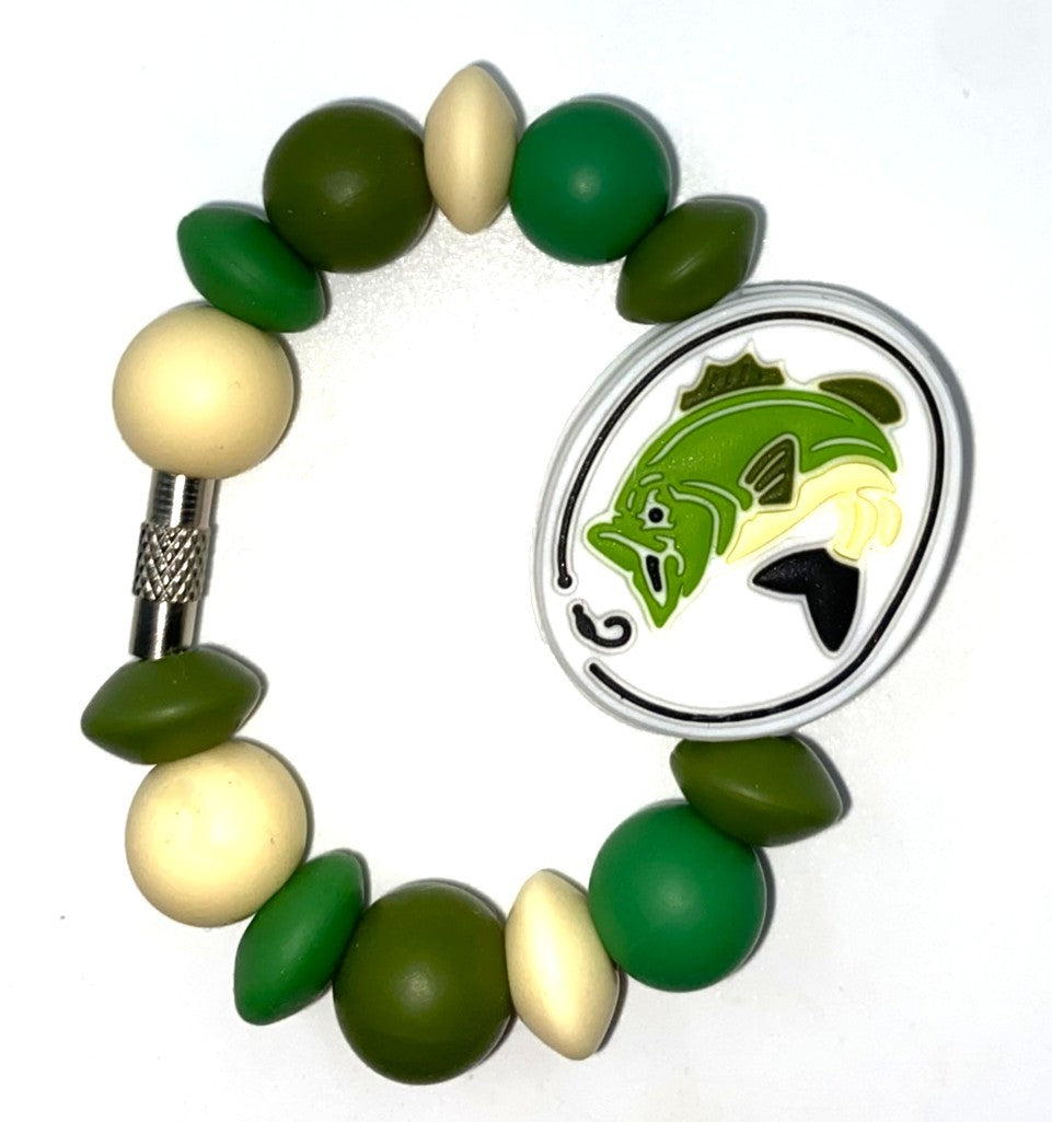 Big Mouth Bass Oval Fishing Stanley Tumbler Cup Handle Charm