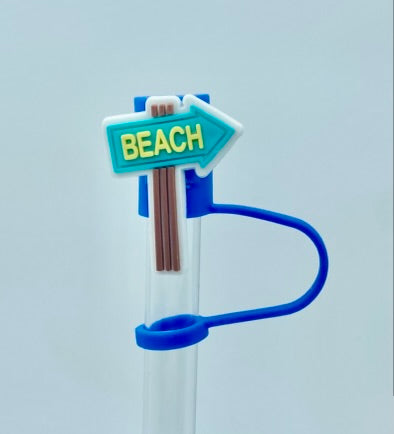 Beach Sign Summer Straw Topper