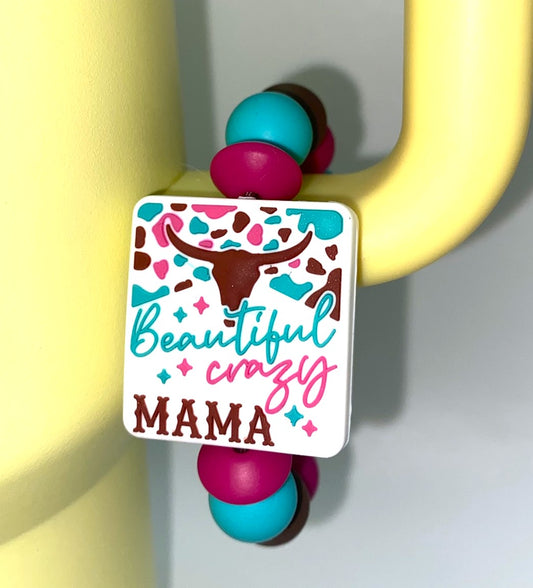 Beautiful Crazy Mama Western Stanley Tumbler Cup Handle Charm