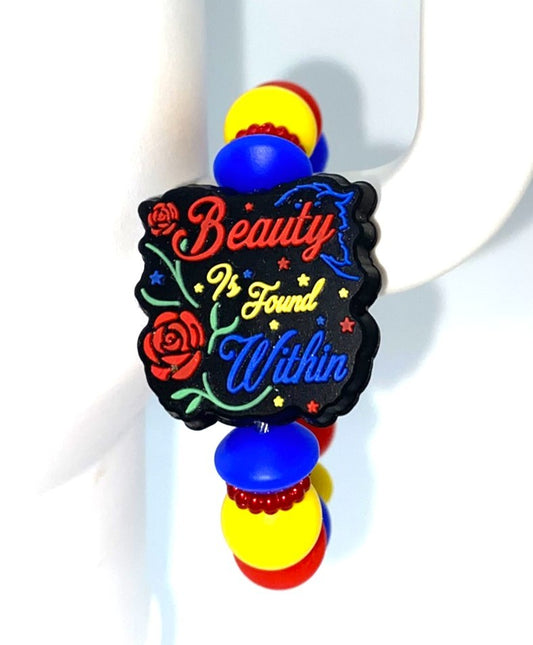 Beauty Is Found Within Enchanted Rose Stanley Tumbler Cup Handle Charm
