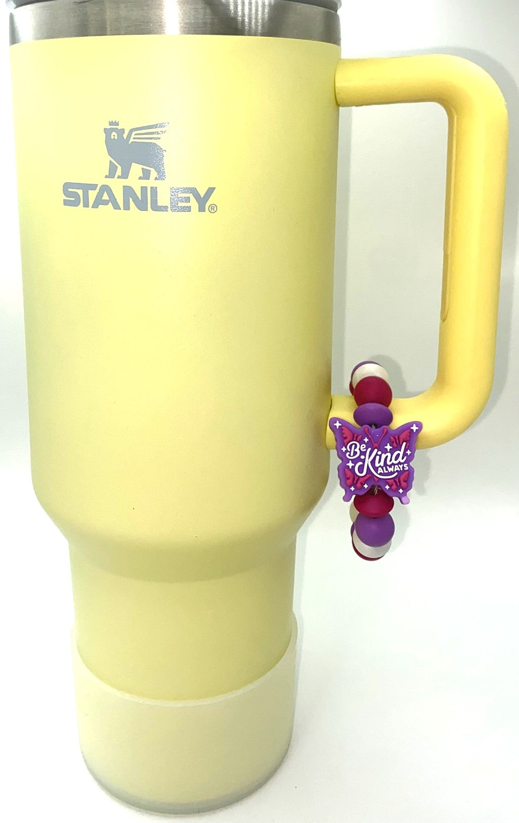 Be Kind Always Purple Butterfly Stanley Tumbler Cup Handle Charm