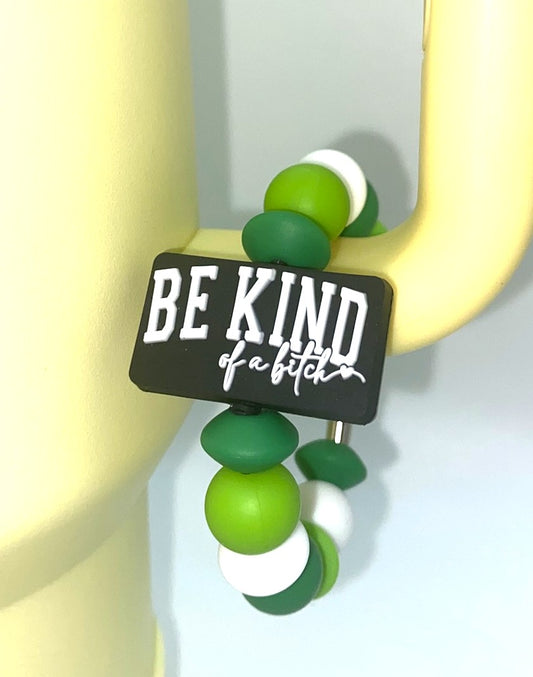 Be Kind Of A Bitch Black Rectangle Stanley Tumbler Cup Handle Charm