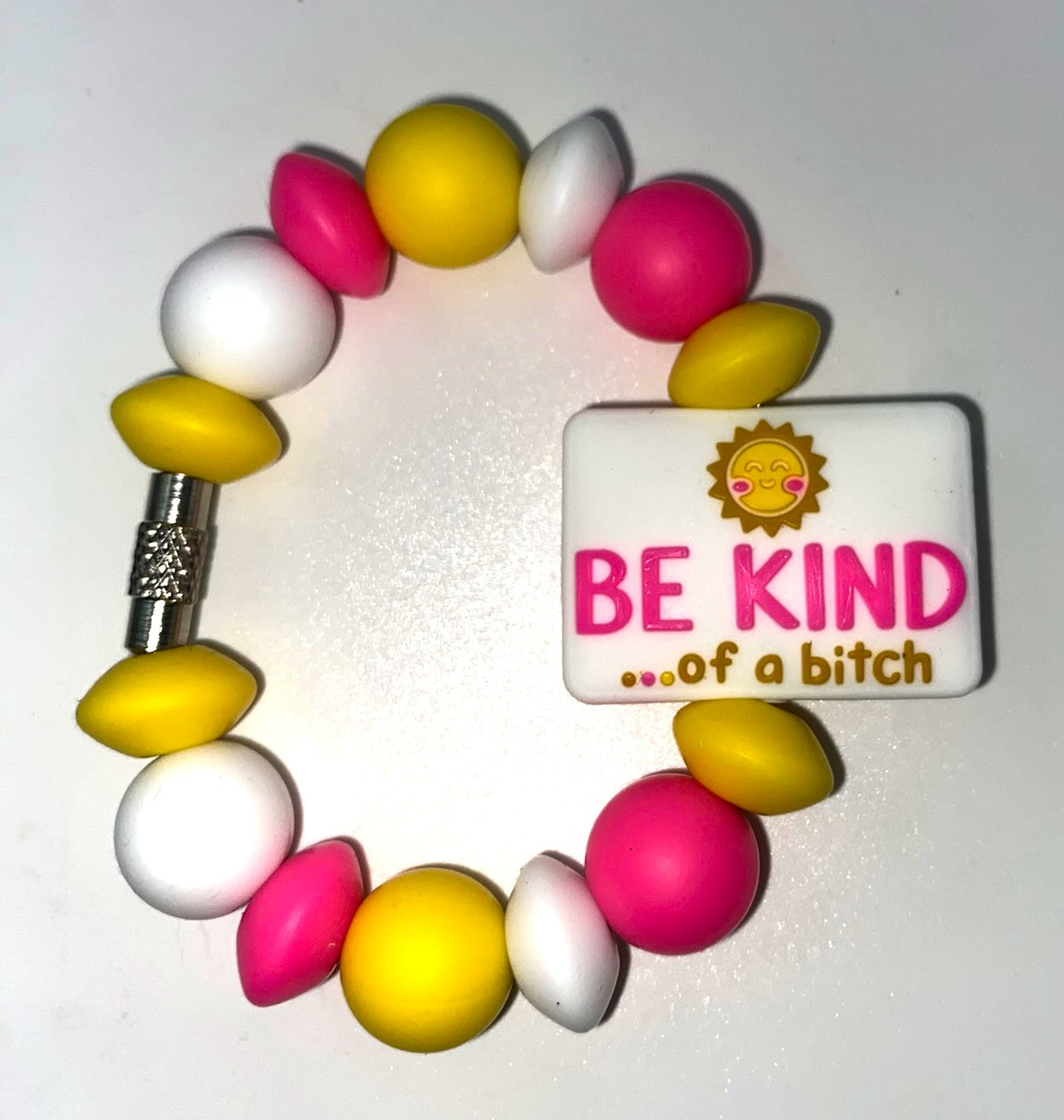 Be Kind Of A Bitch White Rectangle Stanley Tumbler Cup Handle Charm