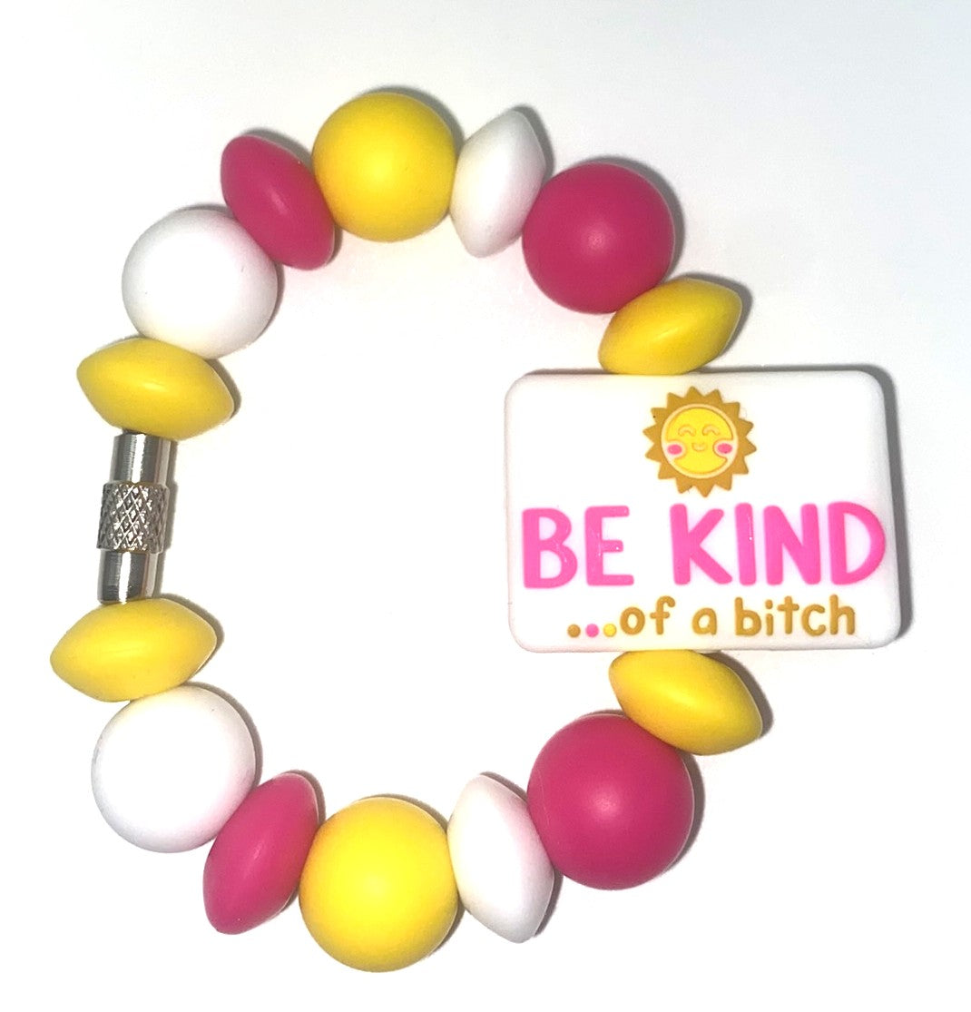 Be Kind Of A Bitch White Rectangle Stanley Tumbler Cup Handle Charm