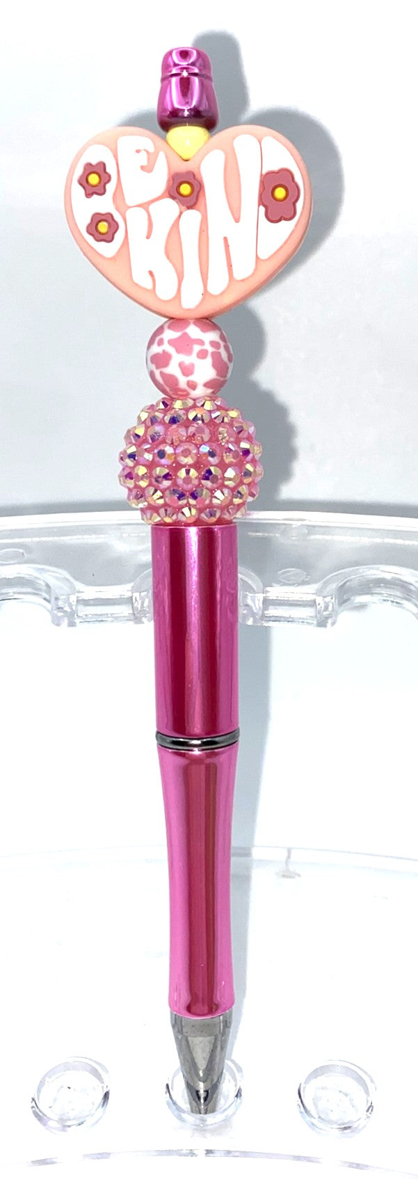 Be Kind Pink Heart Beaded Pen