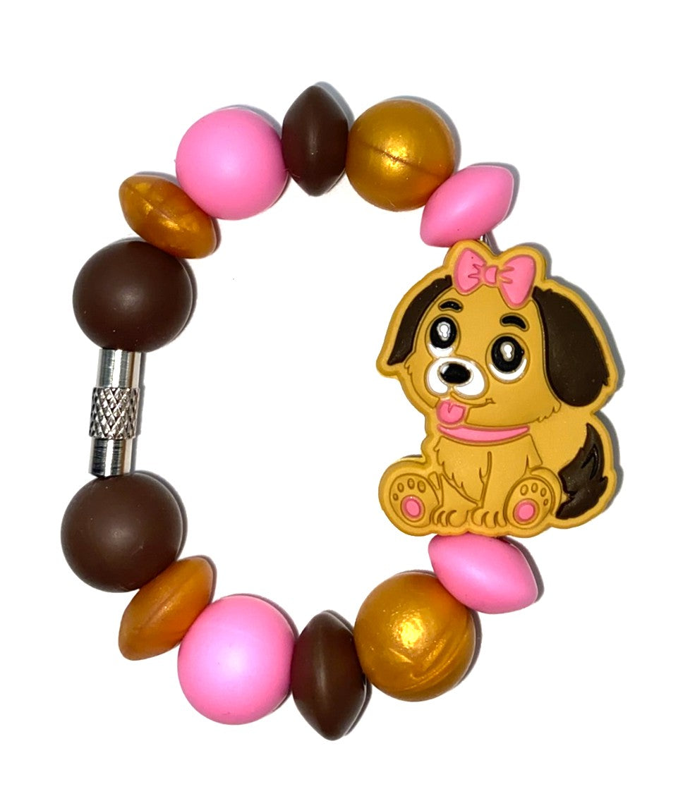 Bella Dog w/Pink Bow Stanley Tumbler Cup Handle Charm
