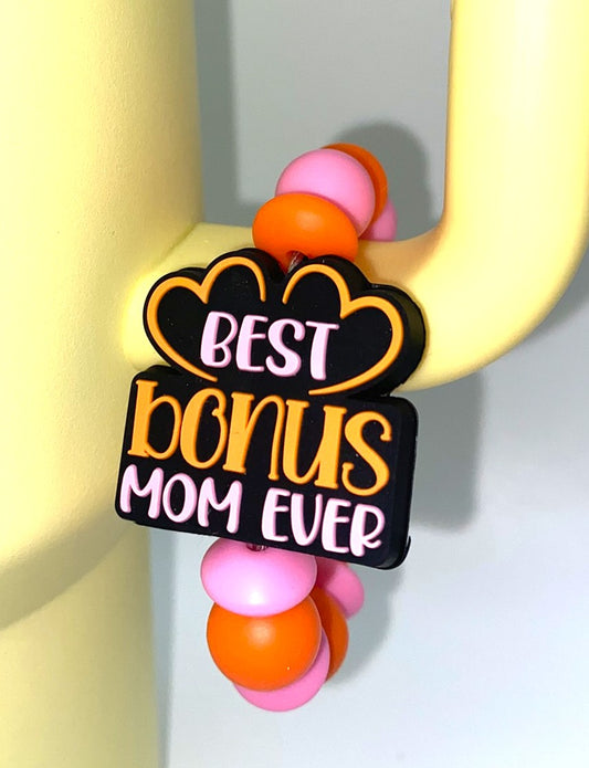 Best Bonus Mom Ever Stanley Tumbler Cup Handle Charm