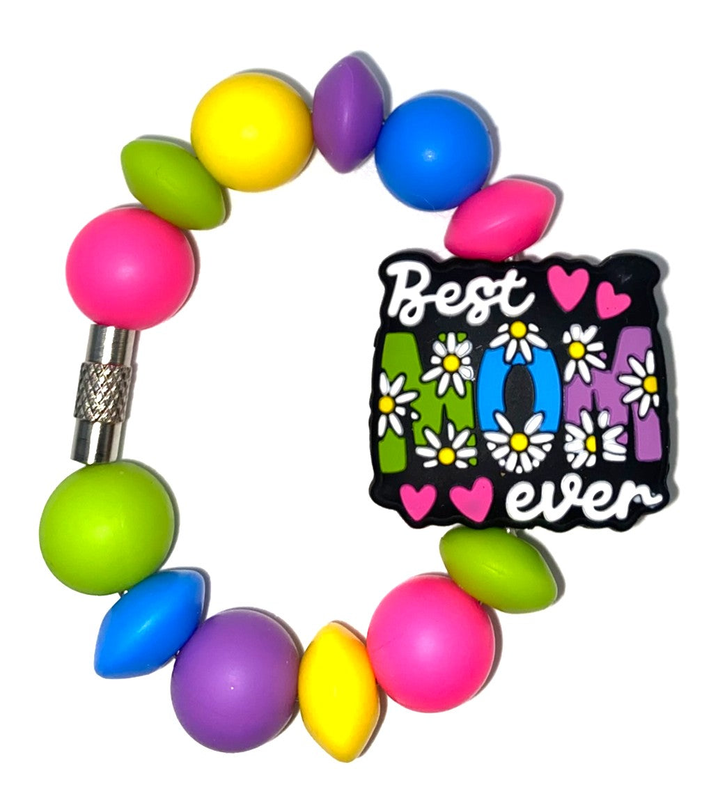 Best Mom Ever Floral Stanley Tumbler Cup Handle Charm