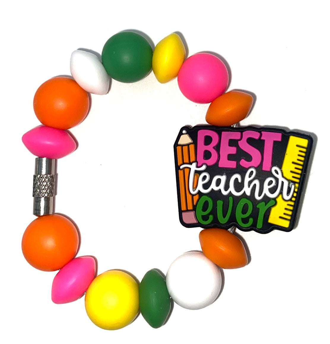 Best Teacher Ever Ruler Pencil Stanley Tumbler Cup Handle Charm