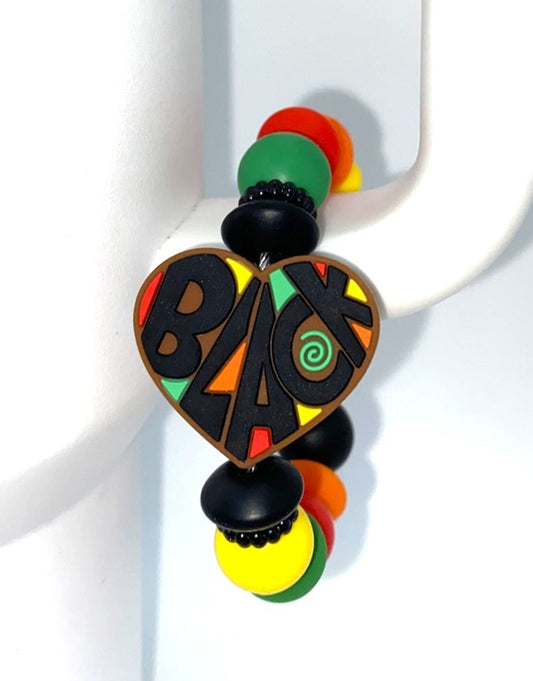 Black Pride African Heart Stanley Tumbler Cup Handle Charm