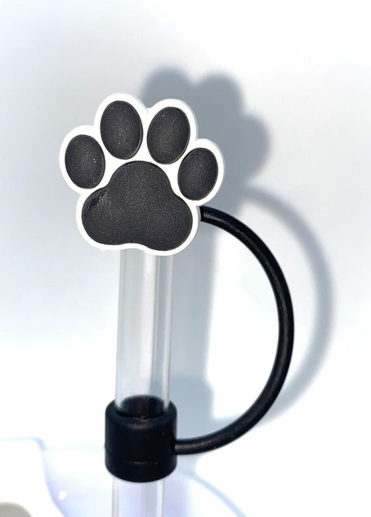 Black Dog Paw Straw Topper