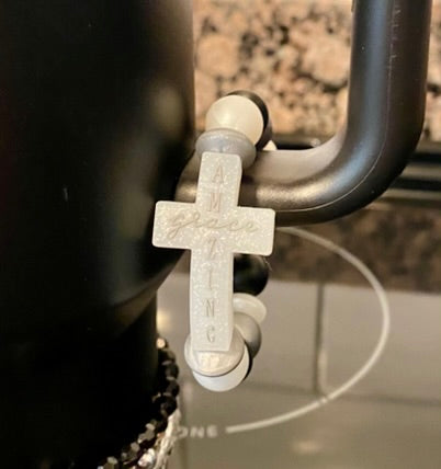 Amazing Grace Glitter Cross Stanley Tumbler Cup Handle Charm