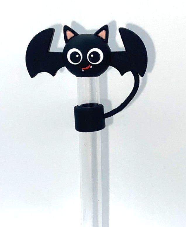 Black Cute Bat 3D #3 Straw Topper