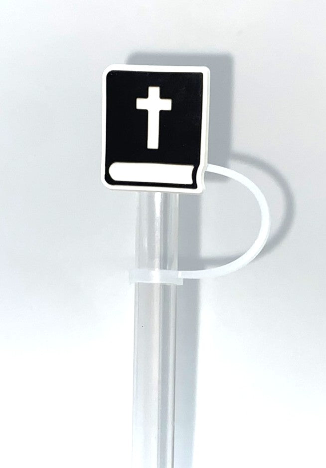 Black Bible Straw Topper